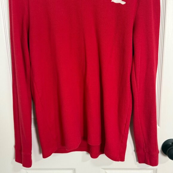 Hollister Shirt Mens Medium Red Vintage Y2K Thermal Waffle Knit Long Sleeve - Picture 4 of 11